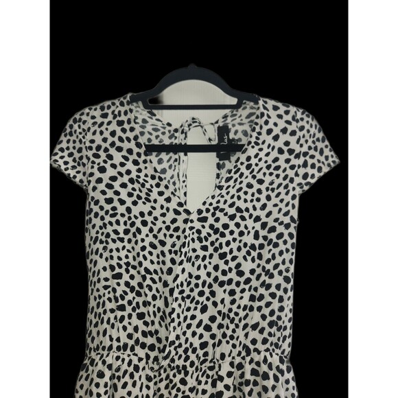 Lulu’s Women’s Romper S Black White Hottie Dotty Polka Dot Cap Sleeve Pockets - Picture 2 of 6